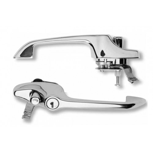 Push Button Handle For Interconnected Door Schemes